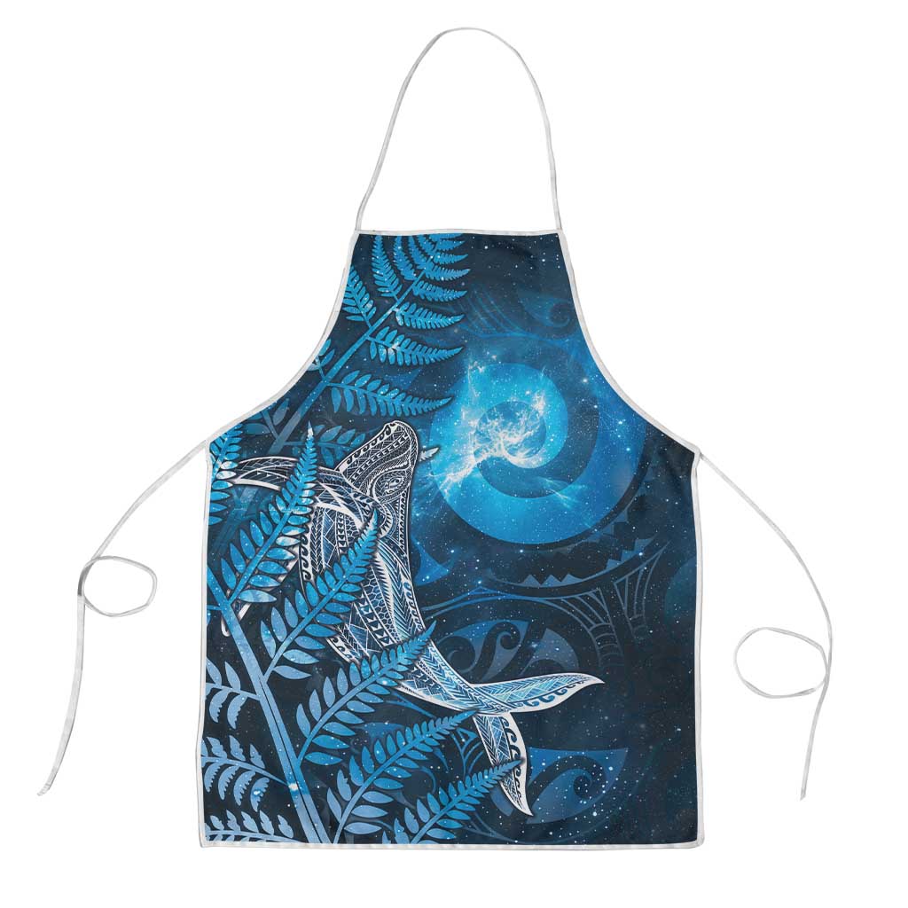 New Zealand Matariki Apron Maori Koru With Humpback Whale Blue LT05 Blue - Polynesian Pride