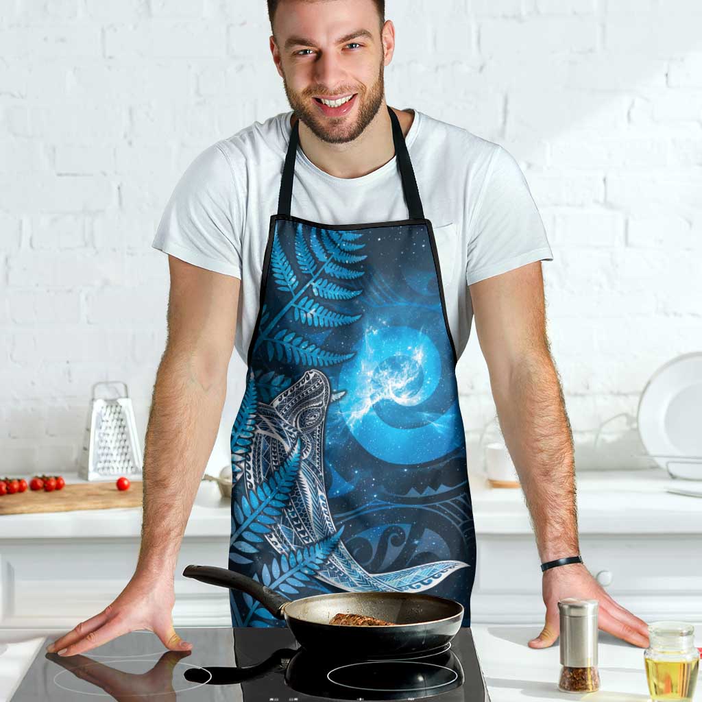 New Zealand Matariki Apron Maori Koru With Humpback Whale Blue LT05 - Polynesian Pride