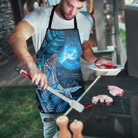New Zealand Matariki Apron Maori Koru With Humpback Whale Blue LT05 - Polynesian Pride