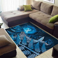 New Zealand Matariki Area Rug Maori Koru With Humpback Whale Blue