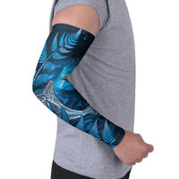 New Zealand Matariki Arm Sleeves Maori Koru With Humpback Whale Blue LT05 - Polynesian Pride