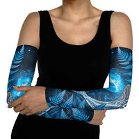 New Zealand Matariki Arm Sleeves Maori Koru With Humpback Whale Blue LT05 - Polynesian Pride