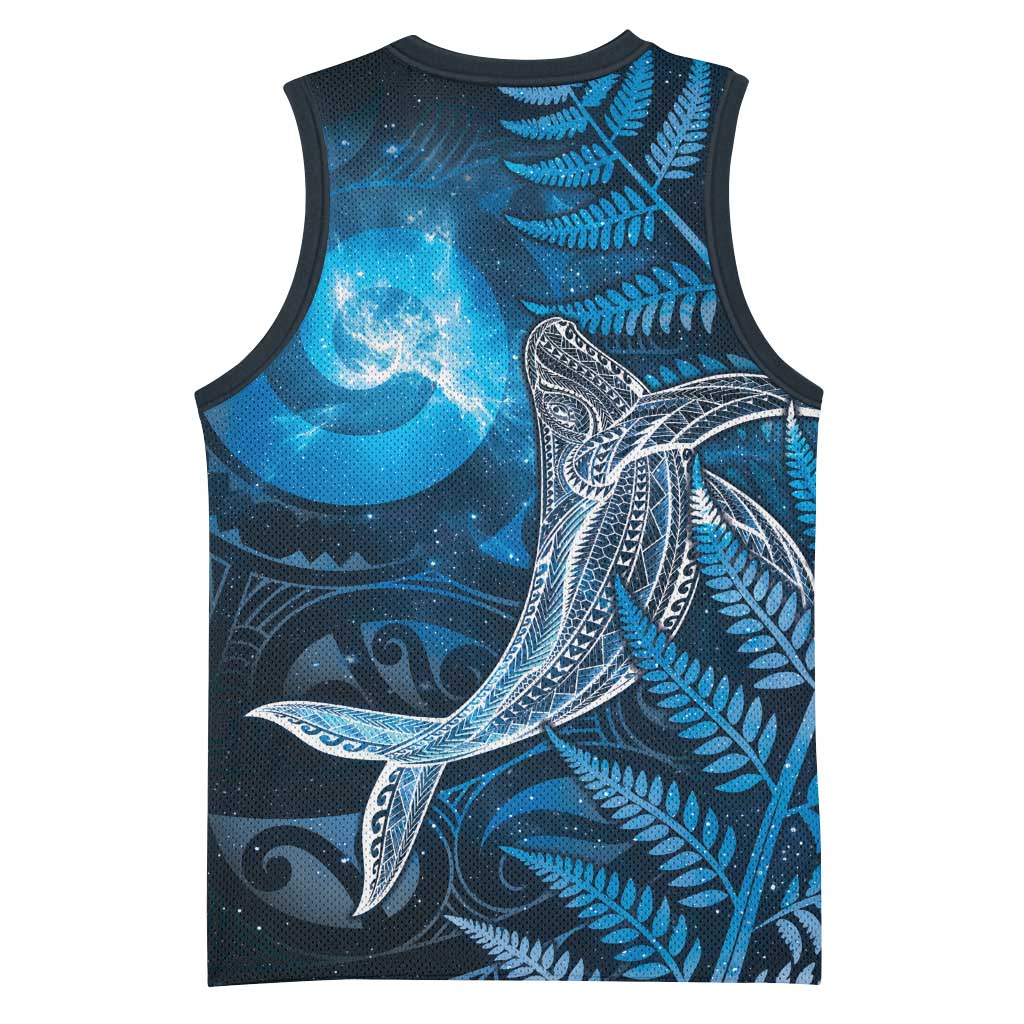 New Zealand Matariki Basketball Jersey Maori Koru With Humpback Whale Blue LT05 - Polynesian Pride