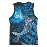 New Zealand Matariki Basketball Jersey Maori Koru With Humpback Whale Blue LT05 - Polynesian Pride