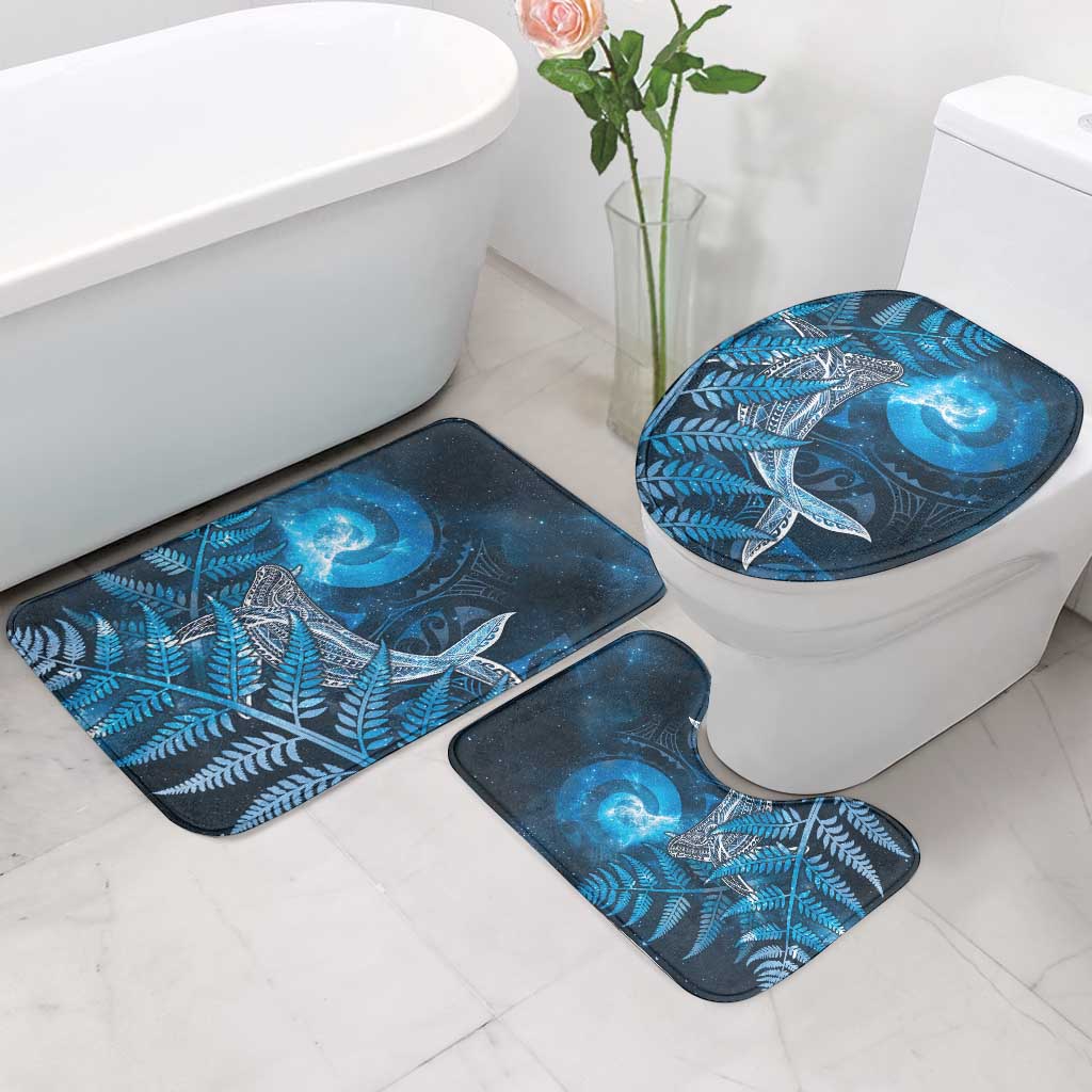 New Zealand Matariki Bathroom Set Maori Koru With Humpback Whale Blue LT05 - Polynesian Pride