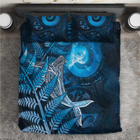 New Zealand Matariki Bedding Set Maori Koru With Humpback Whale Blue LT05 Blue - Polynesian Pride