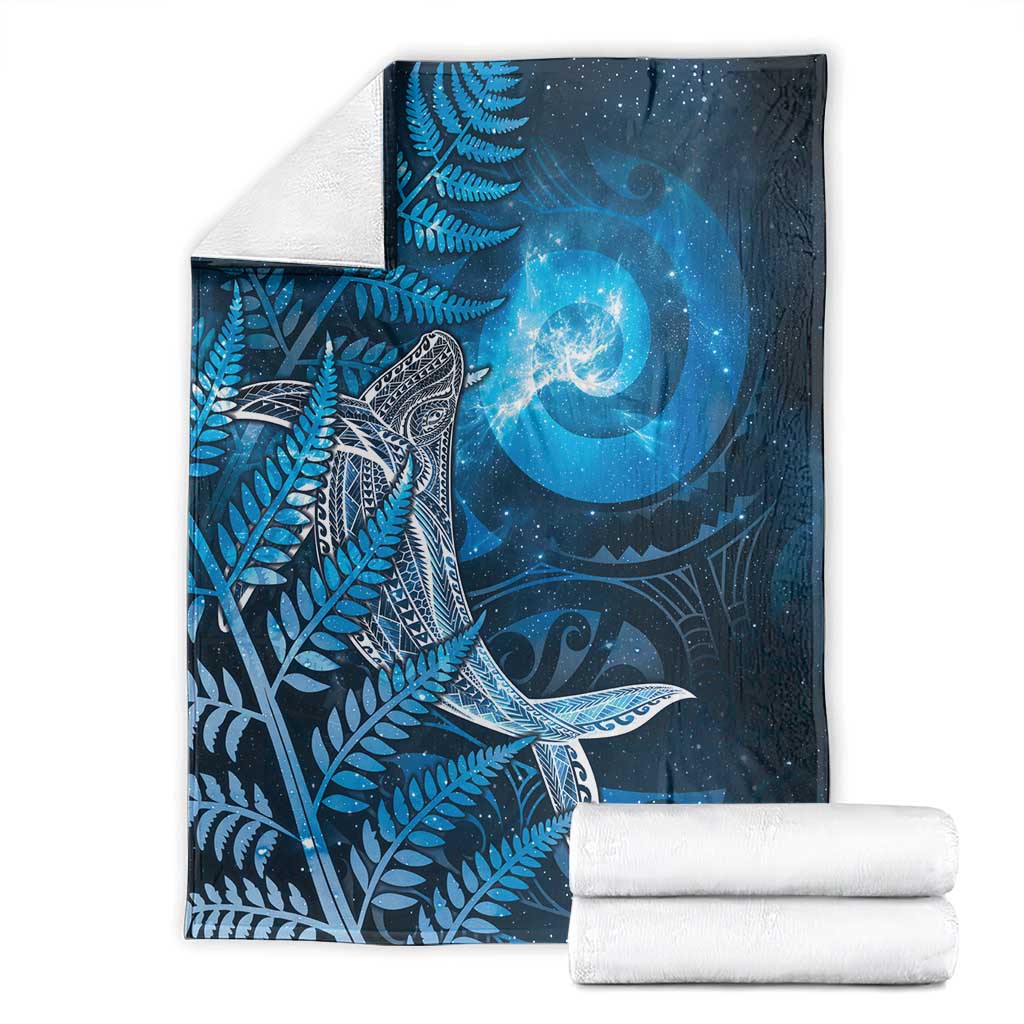 New Zealand Matariki Blanket Maori Koru With Humpback Whale Blue LT05 - Polynesian Pride