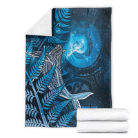 New Zealand Matariki Blanket Maori Koru With Humpback Whale Blue LT05 - Polynesian Pride