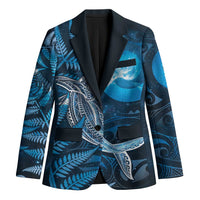 New Zealand Matariki Blazer Maori Koru With Humpback Whale Blue LT05 Unisex Blue - Polynesian Pride