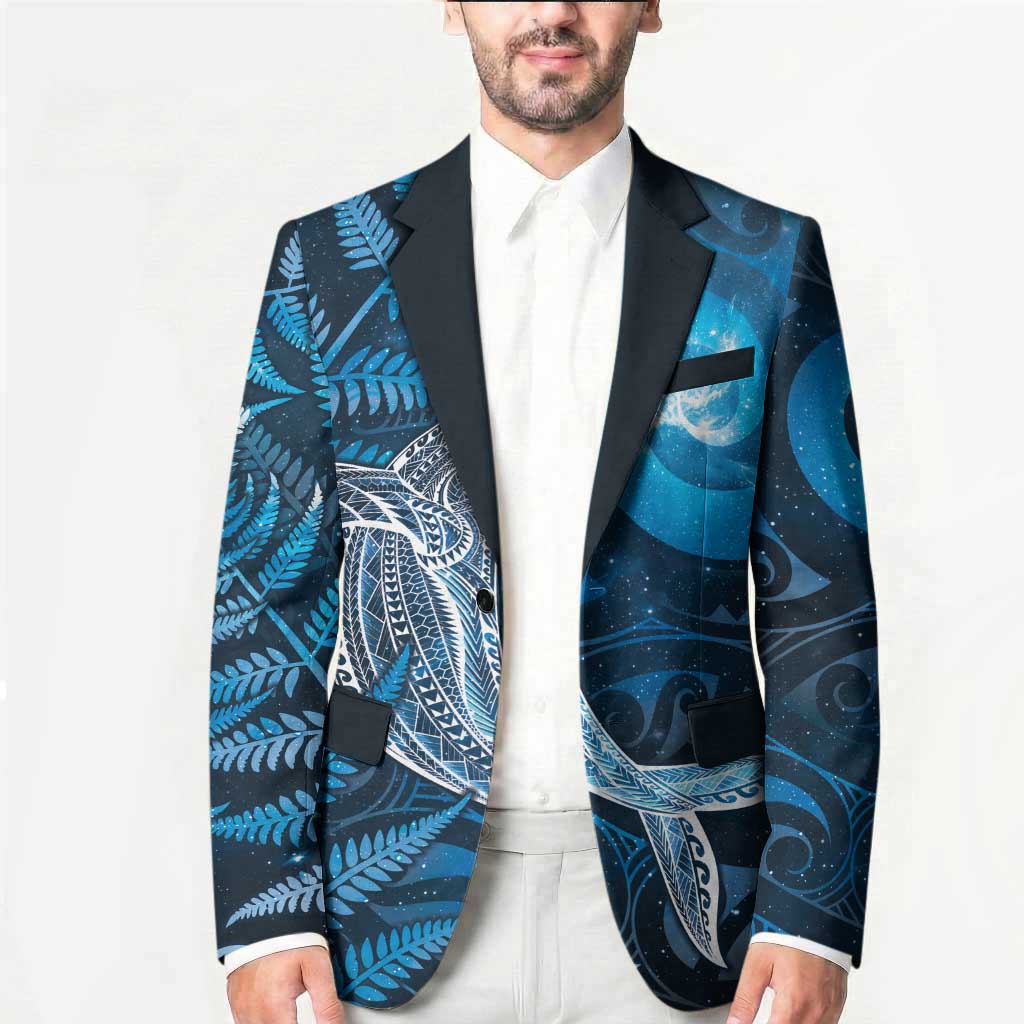 New Zealand Matariki Blazer Maori Koru With Humpback Whale Blue LT05 - Polynesian Pride