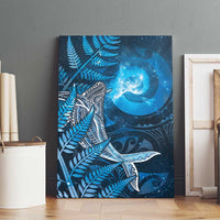 New Zealand Matariki Canvas Wall Art Maori Koru With Humpback Whale Blue LT05 - Polynesian Pride