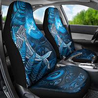 New Zealand Matariki Car Seat Cover Maori Koru With Humpback Whale Blue