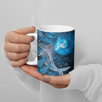 New Zealand Matariki Ceramic Mug Maori Koru With Humpback Whale Blue LT05 - Polynesian Pride