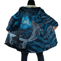 New Zealand Matariki Cloak Maori Koru With Humpback Whale Blue LT05 - Polynesian Pride