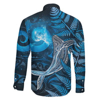New Zealand Matariki Family Matching Long Sleeve Bodycon Dress and Hawaiian Shirt Maori Koru With Humpback Whale Blue