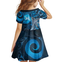 New Zealand Matariki Family Matching Tank Maxi Dress and Hawaiian Shirt Maori Koru With Humpback Whale Blue