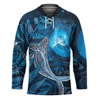 New Zealand Matariki Hockey Jersey Maori Koru With Humpback Whale Blue LT05 Unisex Blue - Polynesian Pride