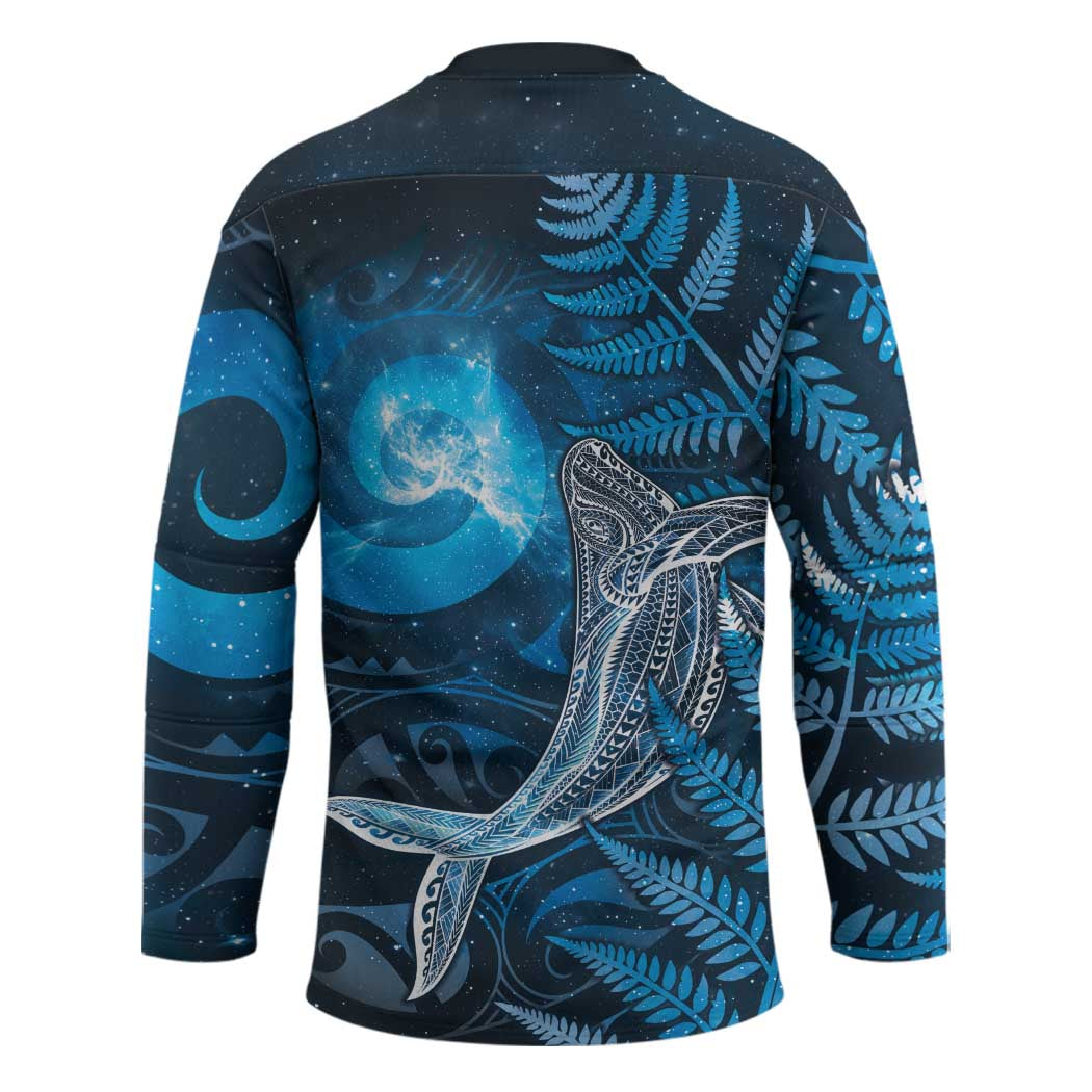New Zealand Matariki Hockey Jersey Maori Koru With Humpback Whale Blue LT05 - Polynesian Pride