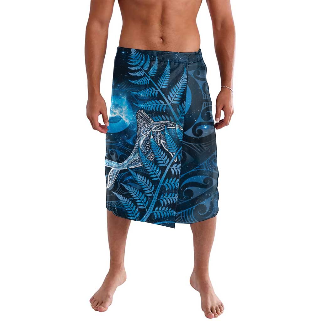 New Zealand Matariki Lavalava Maori Koru With Humpback Whale Blue LT05 Blue - Polynesian Pride