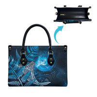 New Zealand Matariki Leather Bag Maori Koru With Humpback Whale Blue LT05 - Polynesian Pride
