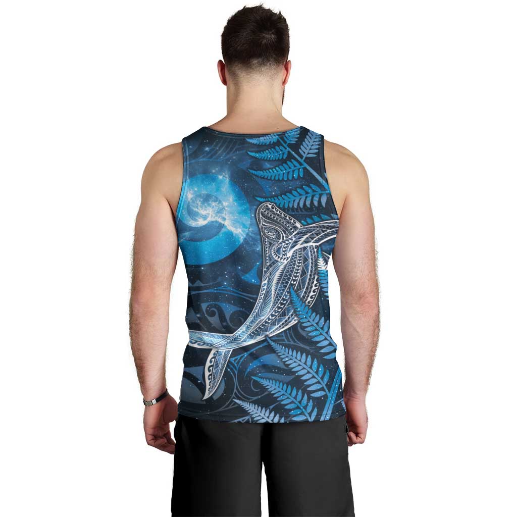 New Zealand Matariki Men Tank Top Maori Koru With Humpback Whale Blue LT05 - Polynesian Pride