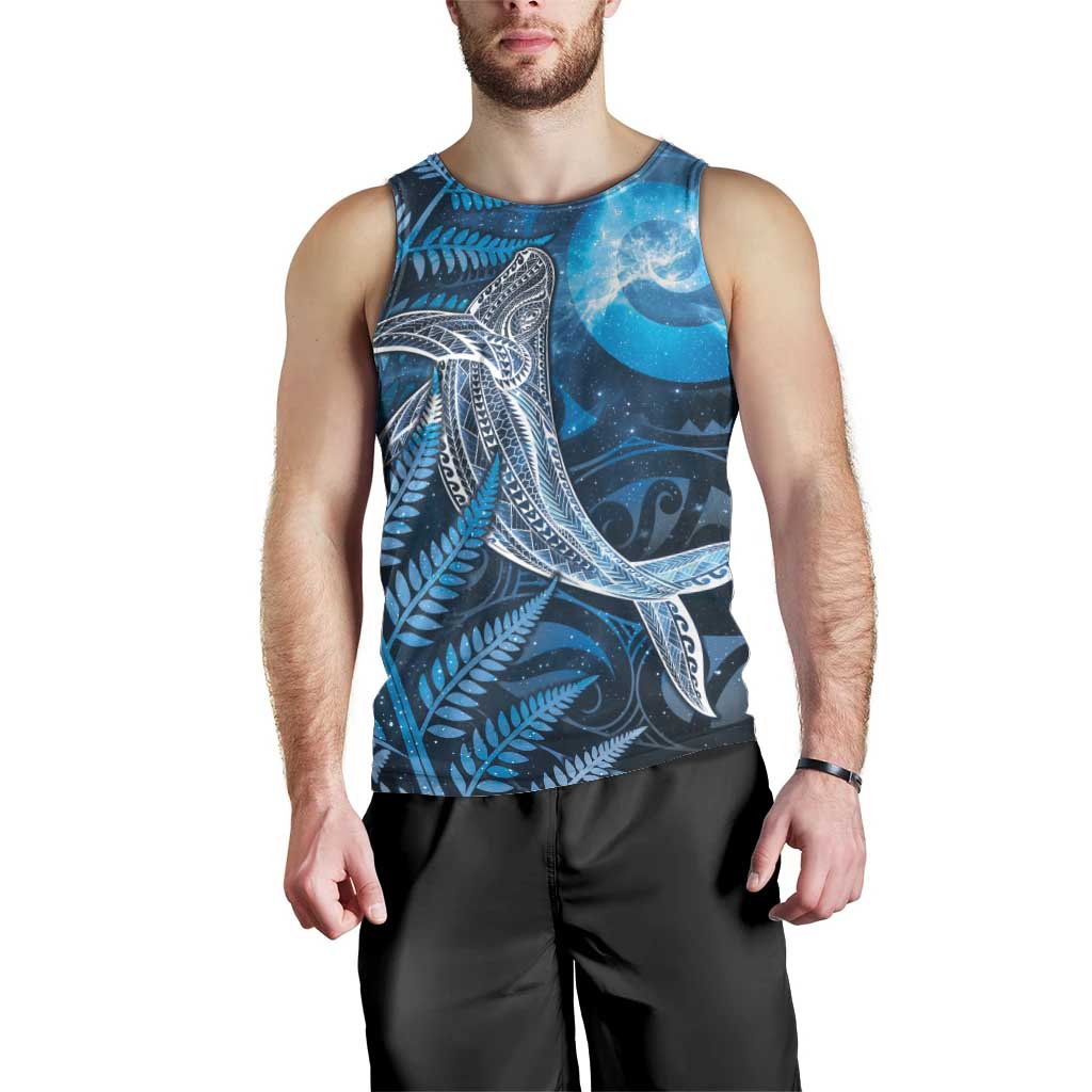 New Zealand Matariki Men Tank Top Maori Koru With Humpback Whale Blue LT05 - Polynesian Pride