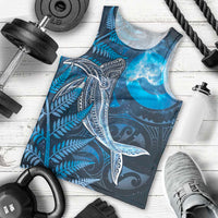 New Zealand Matariki Men Tank Top Maori Koru With Humpback Whale Blue LT05 - Polynesian Pride