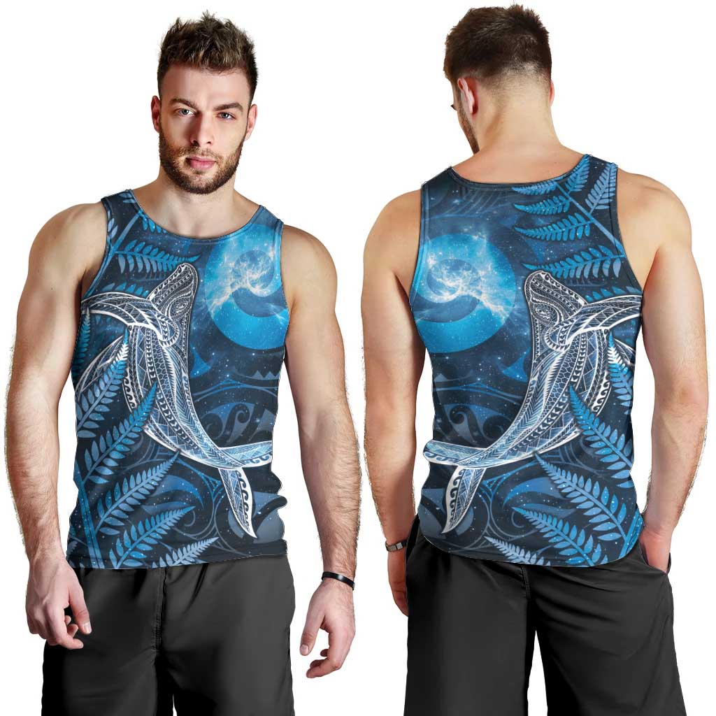 New Zealand Matariki Men Tank Top Maori Koru With Humpback Whale Blue LT05 - Polynesian Pride