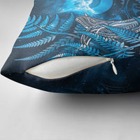 New Zealand Matariki Pillow Cover Maori Koru With Humpback Whale Blue LT05 - Polynesian Pride