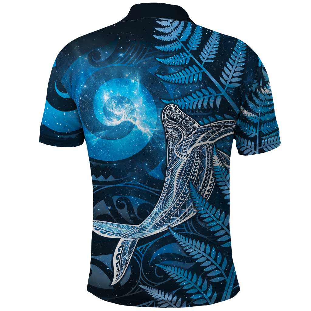 New Zealand Matariki Polo Shirt Maori Koru With Humpback Whale Blue LT05 - Polynesian Pride