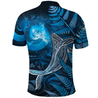 New Zealand Matariki Polo Shirt Maori Koru With Humpback Whale Blue LT05 - Polynesian Pride