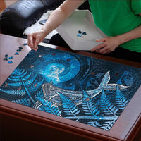 New Zealand Matariki Puzzle Maori Koru With Humpback Whale Blue LT05 - Polynesian Pride