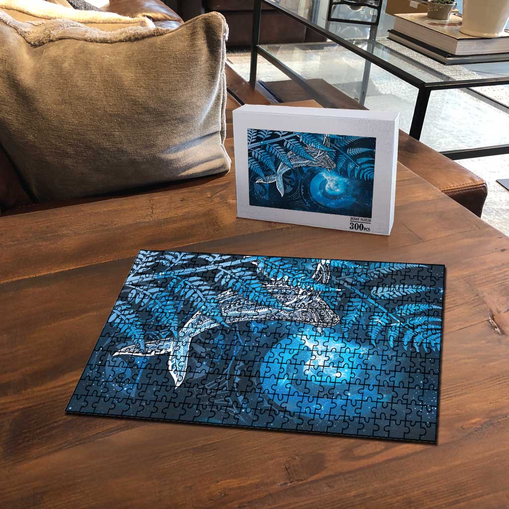 New Zealand Matariki Puzzle Maori Koru With Humpback Whale Blue LT05 - Polynesian Pride