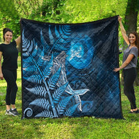 New Zealand Matariki Quilt Maori Koru With Humpback Whale Blue LT05 - Polynesian Pride