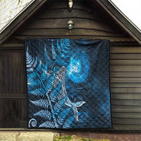 New Zealand Matariki Quilt Maori Koru With Humpback Whale Blue LT05 - Polynesian Pride