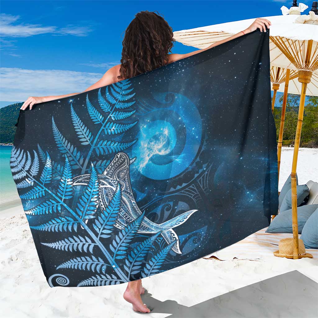 New Zealand Matariki Sarong Maori Koru With Humpback Whale Blue LT05 One Size 44 x 66 inches Blue - Polynesian Pride