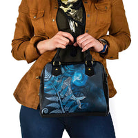 New Zealand Matariki Shoulder Handbag Maori Koru With Humpback Whale Blue LT05 - Polynesian Pride