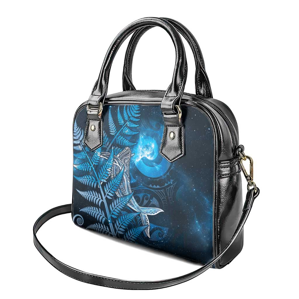 New Zealand Matariki Shoulder Handbag Maori Koru With Humpback Whale Blue LT05 - Polynesian Pride