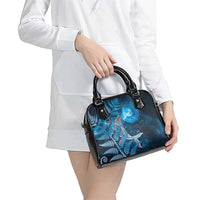 New Zealand Matariki Shoulder Handbag Maori Koru With Humpback Whale Blue LT05 - Polynesian Pride