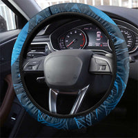 New Zealand Matariki Steering Wheel Cover Maori Koru With Humpback Whale Blue LT05 - Polynesian Pride