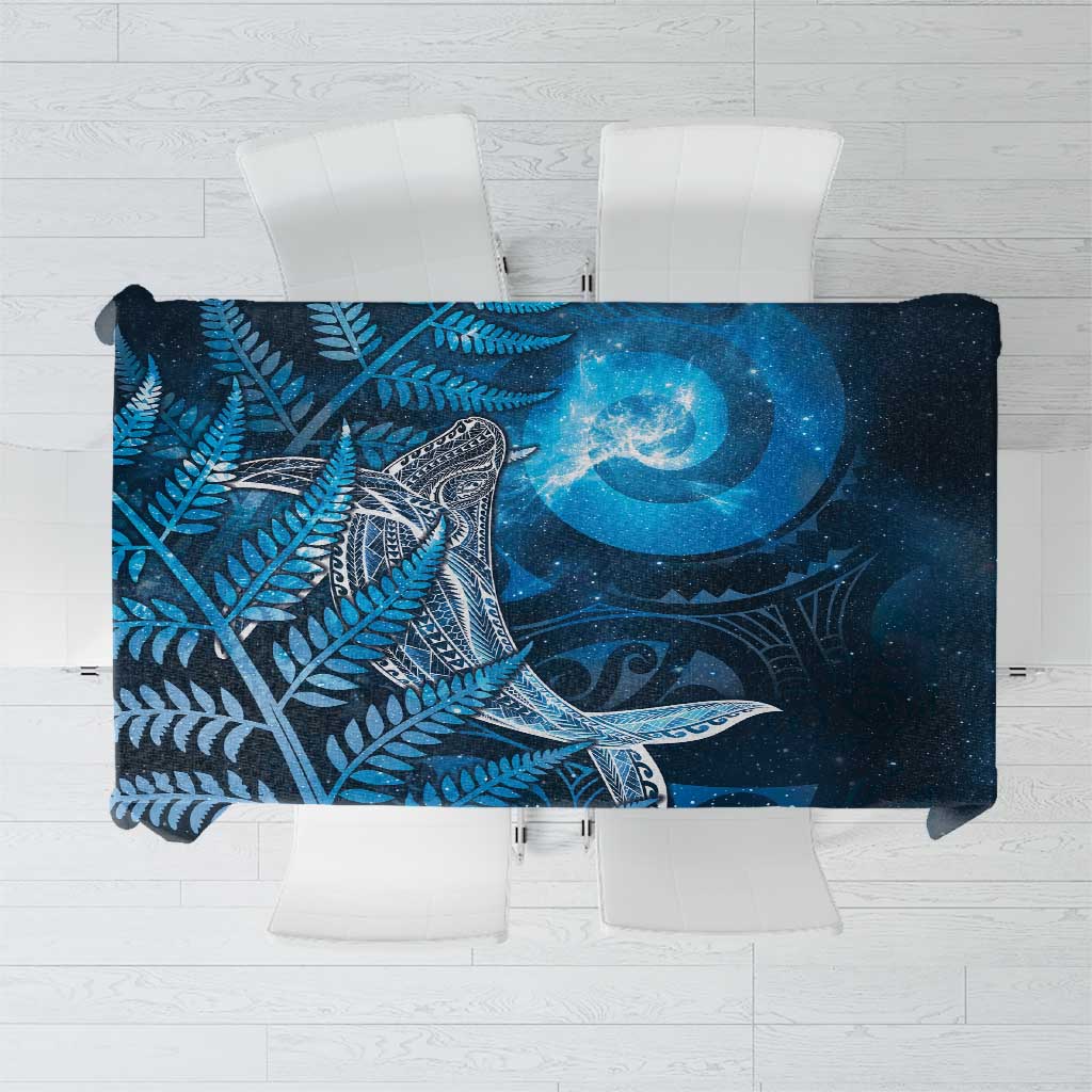 New Zealand Matariki Tablecloth Maori Koru With Humpback Whale Blue LT05 Blue - Polynesian Pride