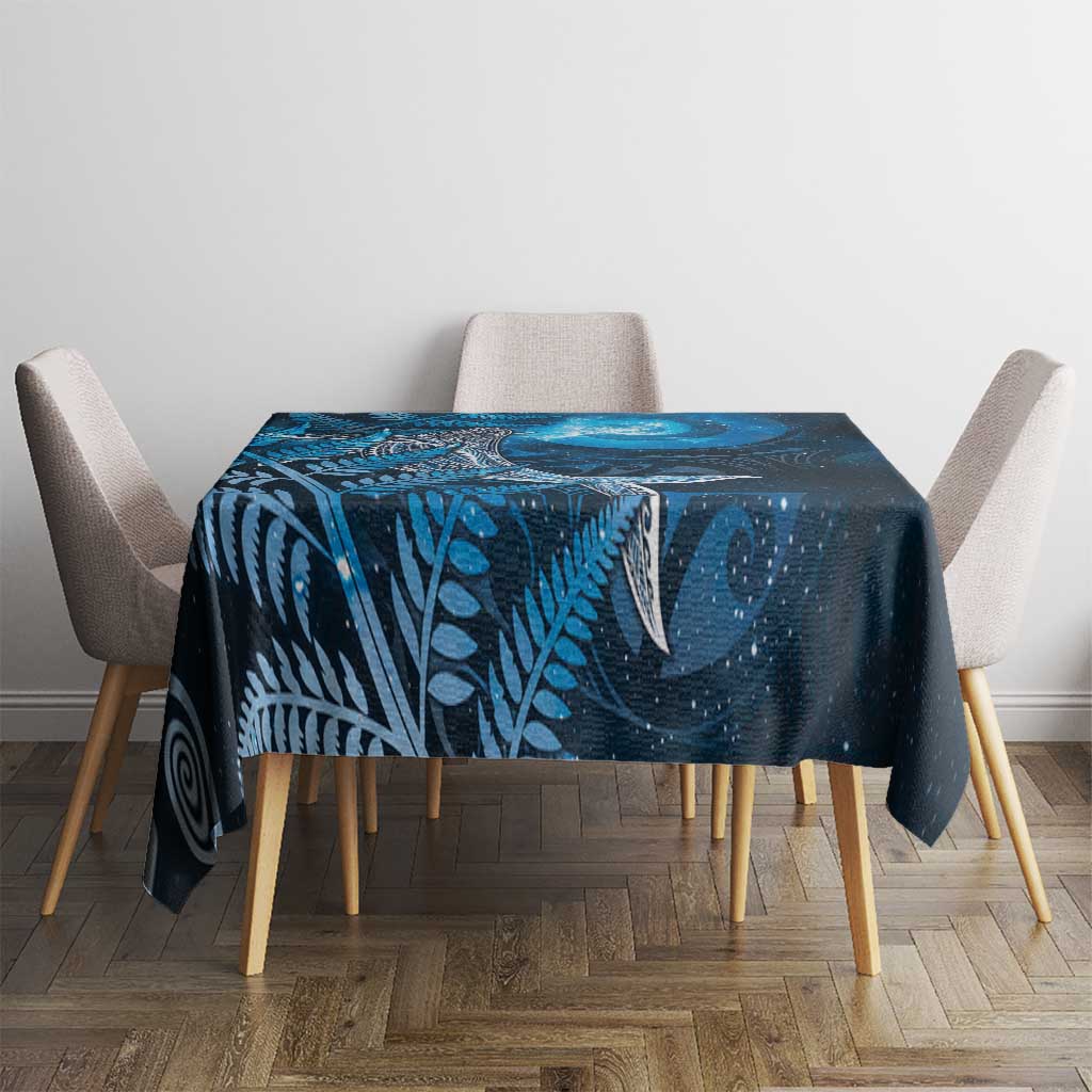 New Zealand Matariki Tablecloth Maori Koru With Humpback Whale Blue LT05 - Polynesian Pride