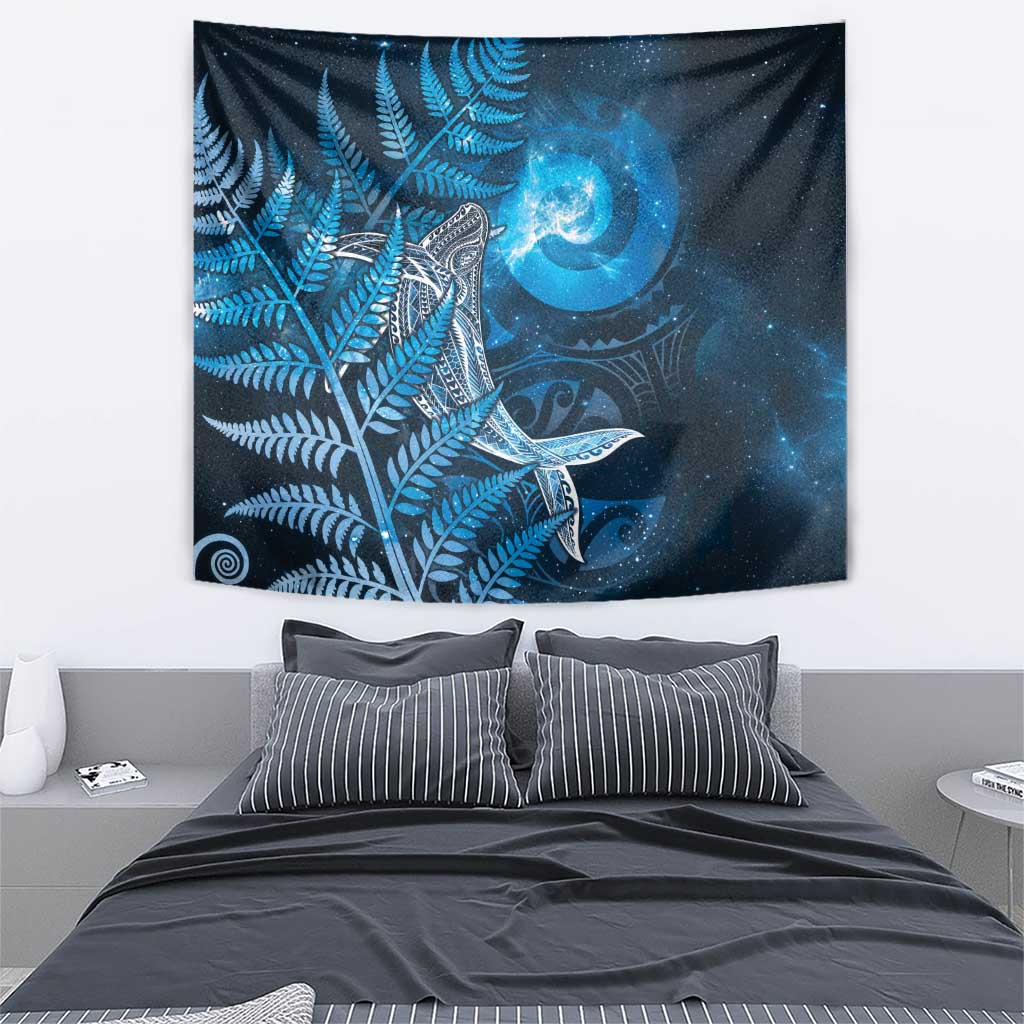 New Zealand Matariki Tapestry Maori Koru With Humpback Whale Blue LT05 - Polynesian Pride