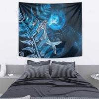 New Zealand Matariki Tapestry Maori Koru With Humpback Whale Blue LT05 - Polynesian Pride