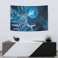 New Zealand Matariki Tapestry Maori Koru With Humpback Whale Blue LT05 - Polynesian Pride