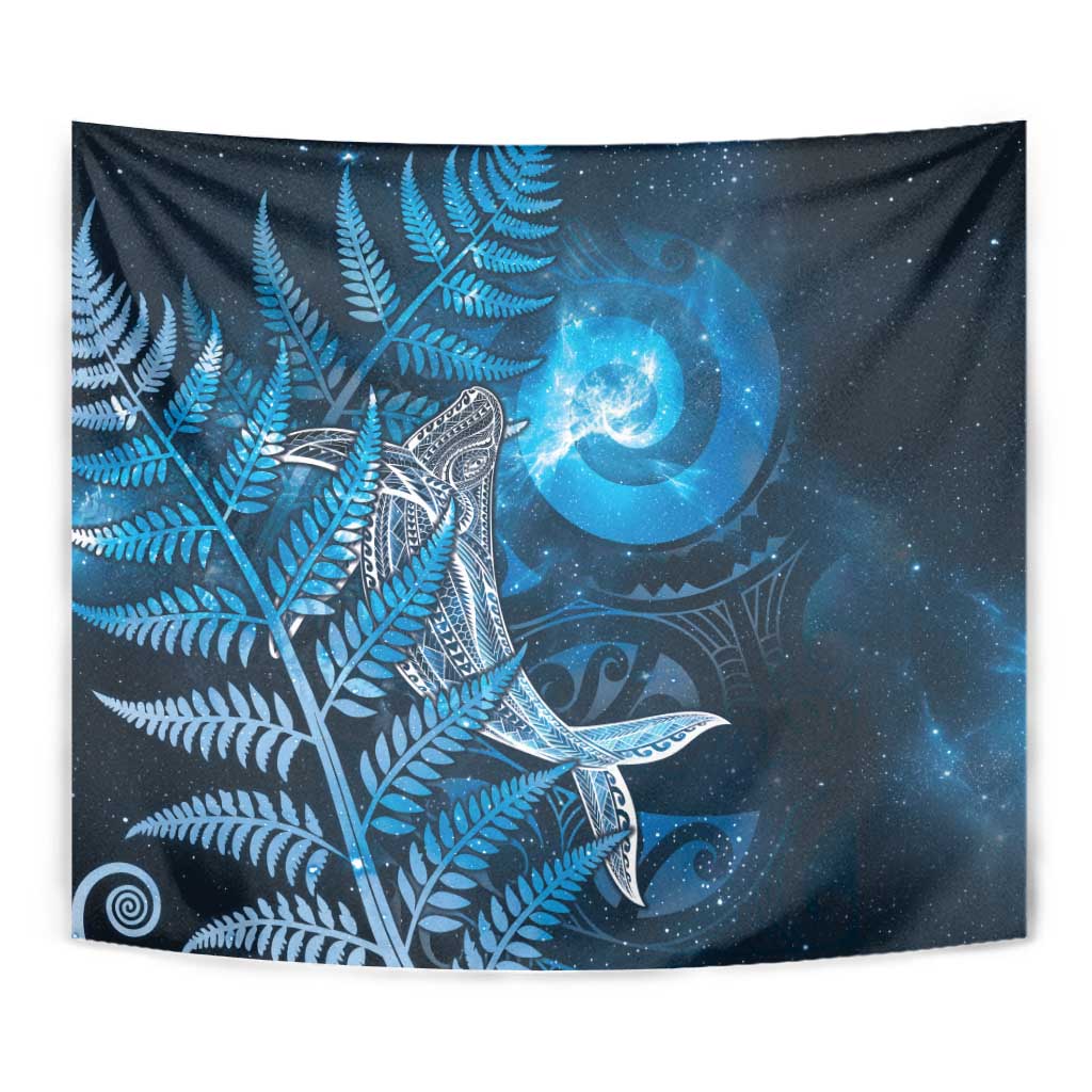 New Zealand Matariki Tapestry Maori Koru With Humpback Whale Blue LT05 - Polynesian Pride