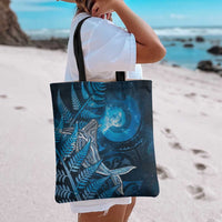 New Zealand Matariki Tote Bag Maori Koru With Humpback Whale Blue LT05 - Polynesian Pride
