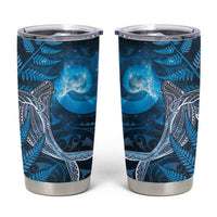New Zealand Matariki Tumbler Cup Maori Koru With Humpback Whale Blue LT05 Blue - Polynesian Pride