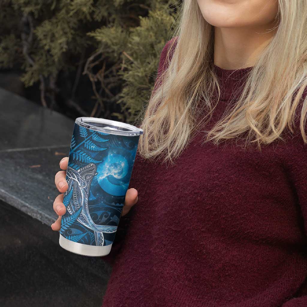 New Zealand Matariki Tumbler Cup Maori Koru With Humpback Whale Blue LT05 - Polynesian Pride