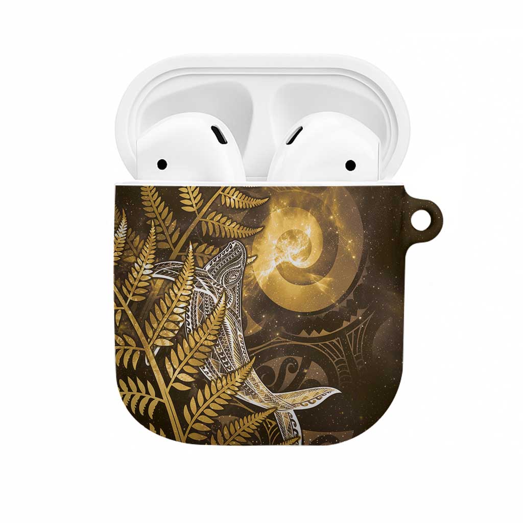 New Zealand Matariki AirPods Case Maori Koru With Humpback Whale Gold LT05 Gold - Polynesian Pride